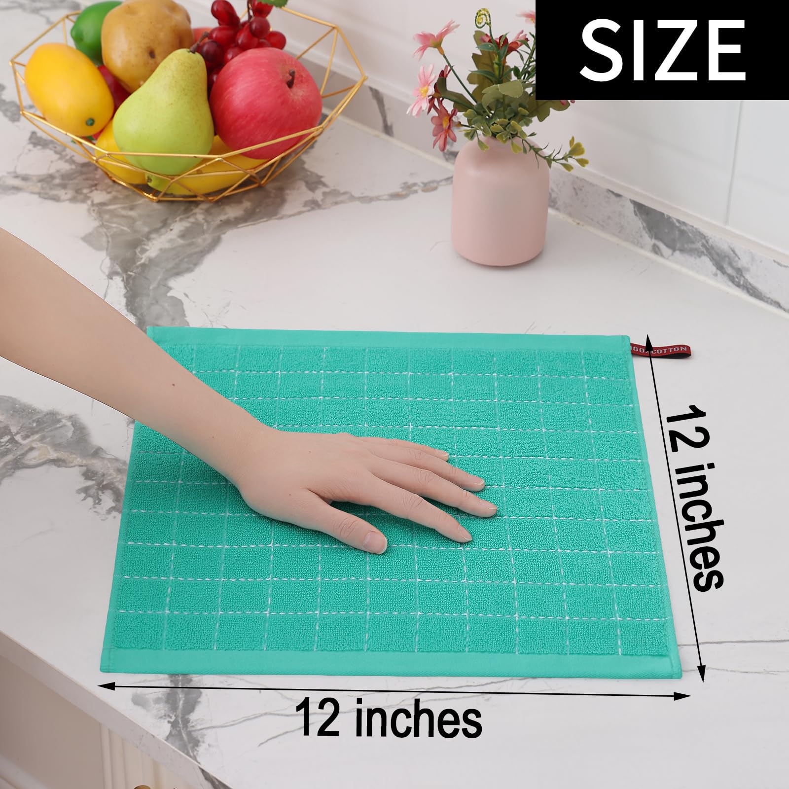 Foto 6 pulgar | Paños De Cocina Homaxy, 100% Algodón, Rizo, 30 X 30 Cm, Paquete De 6 - Venta Internacional.