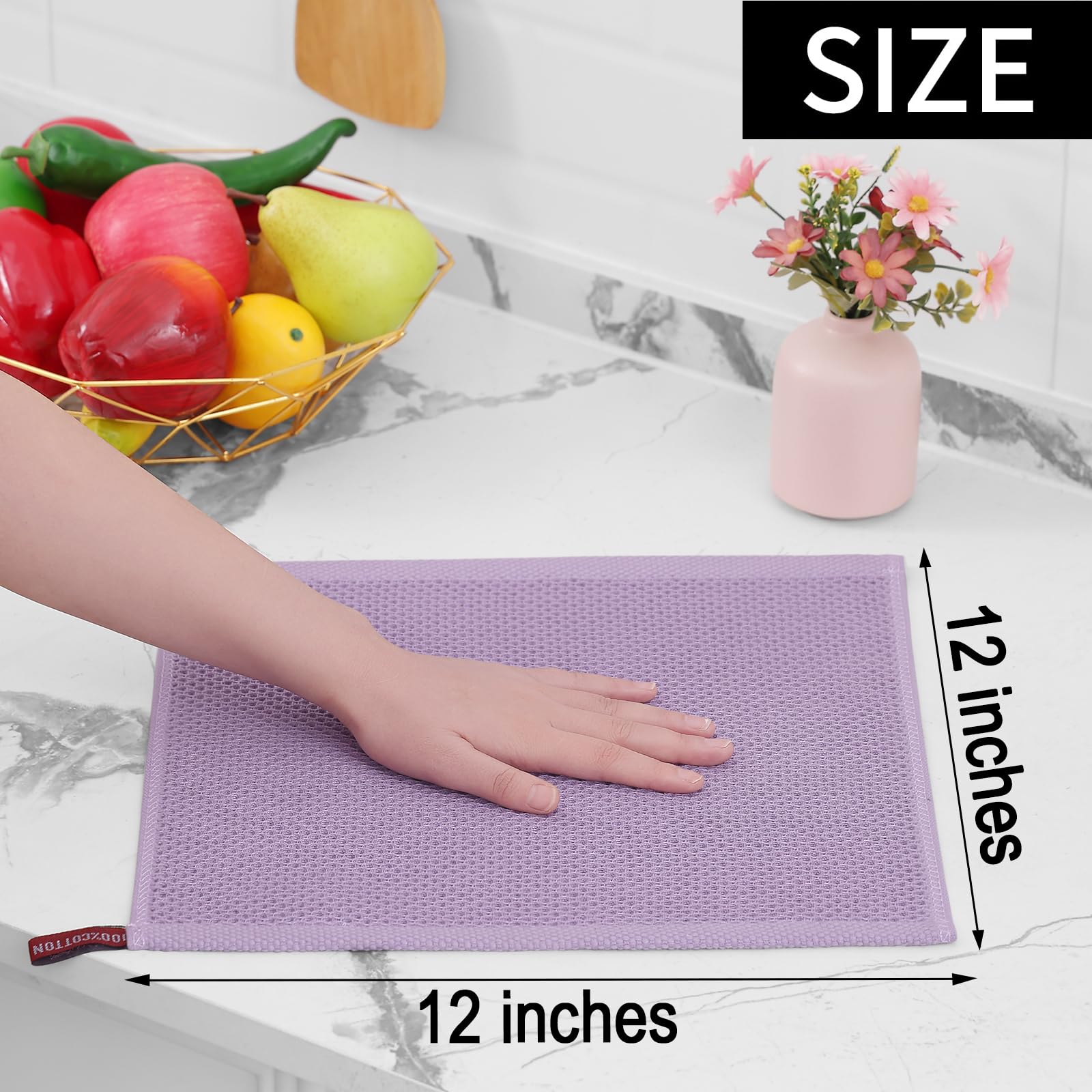 Foto 6 pulgar | Paños De Cocina Homaxy Waffle Weave, 100% Algodón, Paquete De 8 - Venta Internacional.