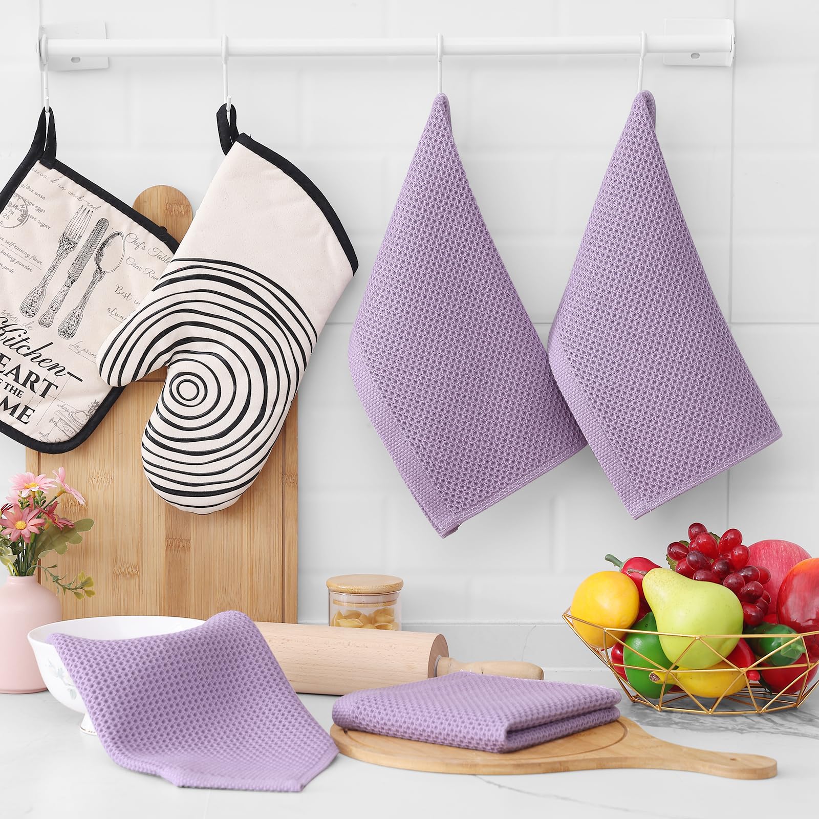 Foto 7 pulgar | Paños De Cocina Homaxy Waffle Weave, 100% Algodón, Paquete De 8 - Venta Internacional.