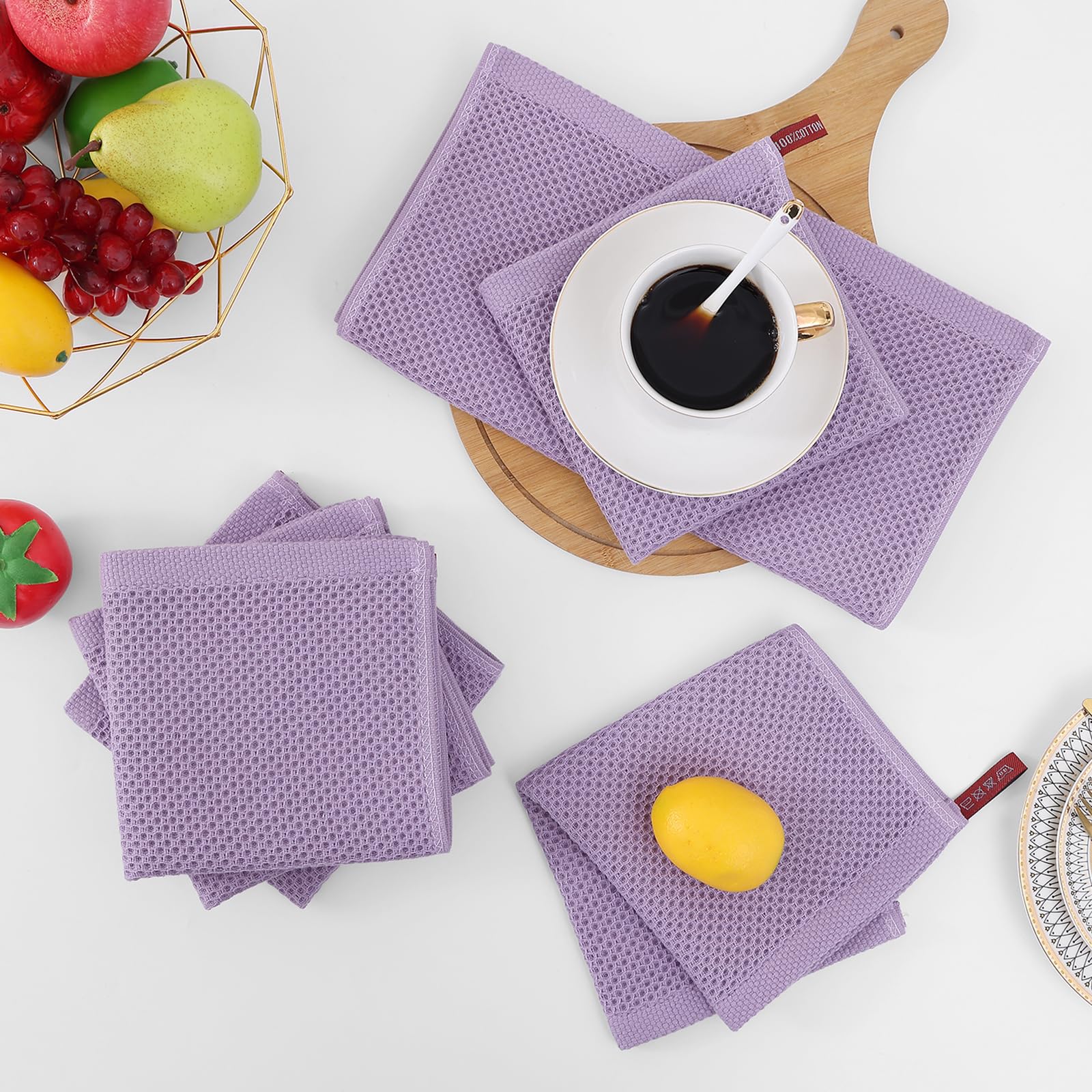 Foto 8 pulgar | Paños De Cocina Homaxy Waffle Weave, 100% Algodón, Paquete De 8 - Venta Internacional.