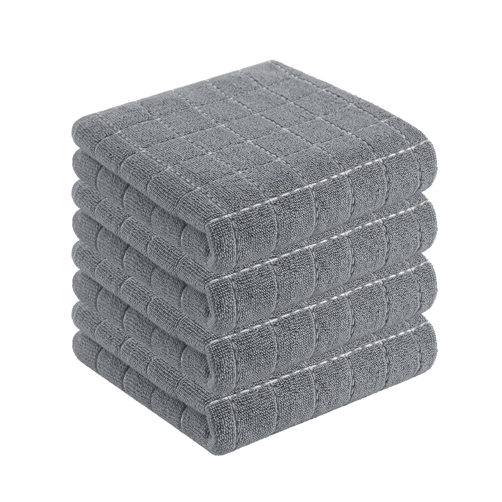 Toallas De Cocina Homaxy, 100% Algodón, Rizo, Paquete De 4, Color Gris Medio - Venta Internacional. $632