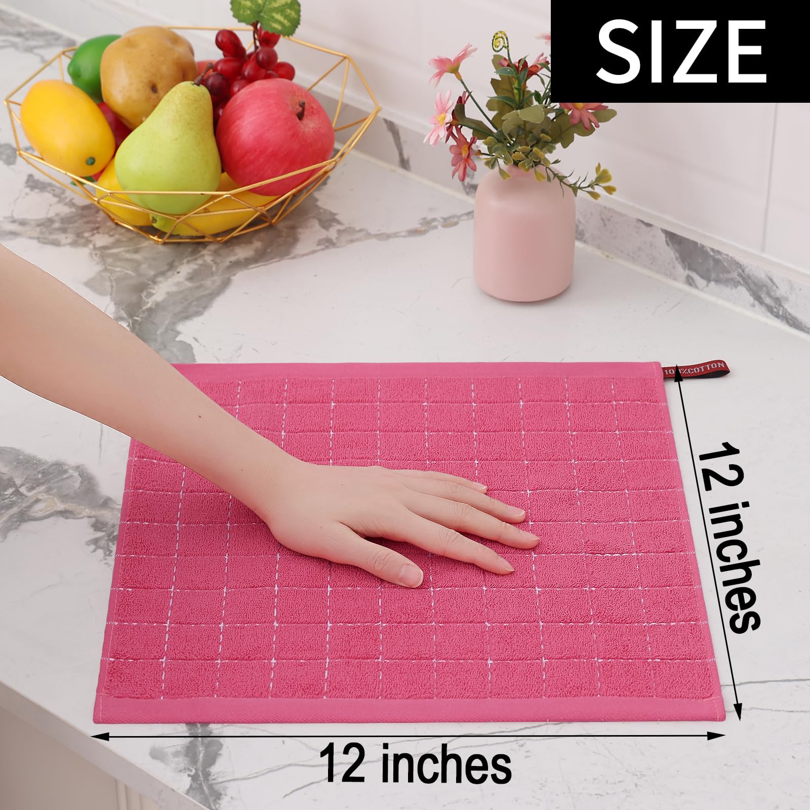 Foto 6 pulgar | Paños De Cocina Homaxy, 100% Algodón, Rizo, 30 X 30 Cm, Paquete De 12 - Venta Internacional.