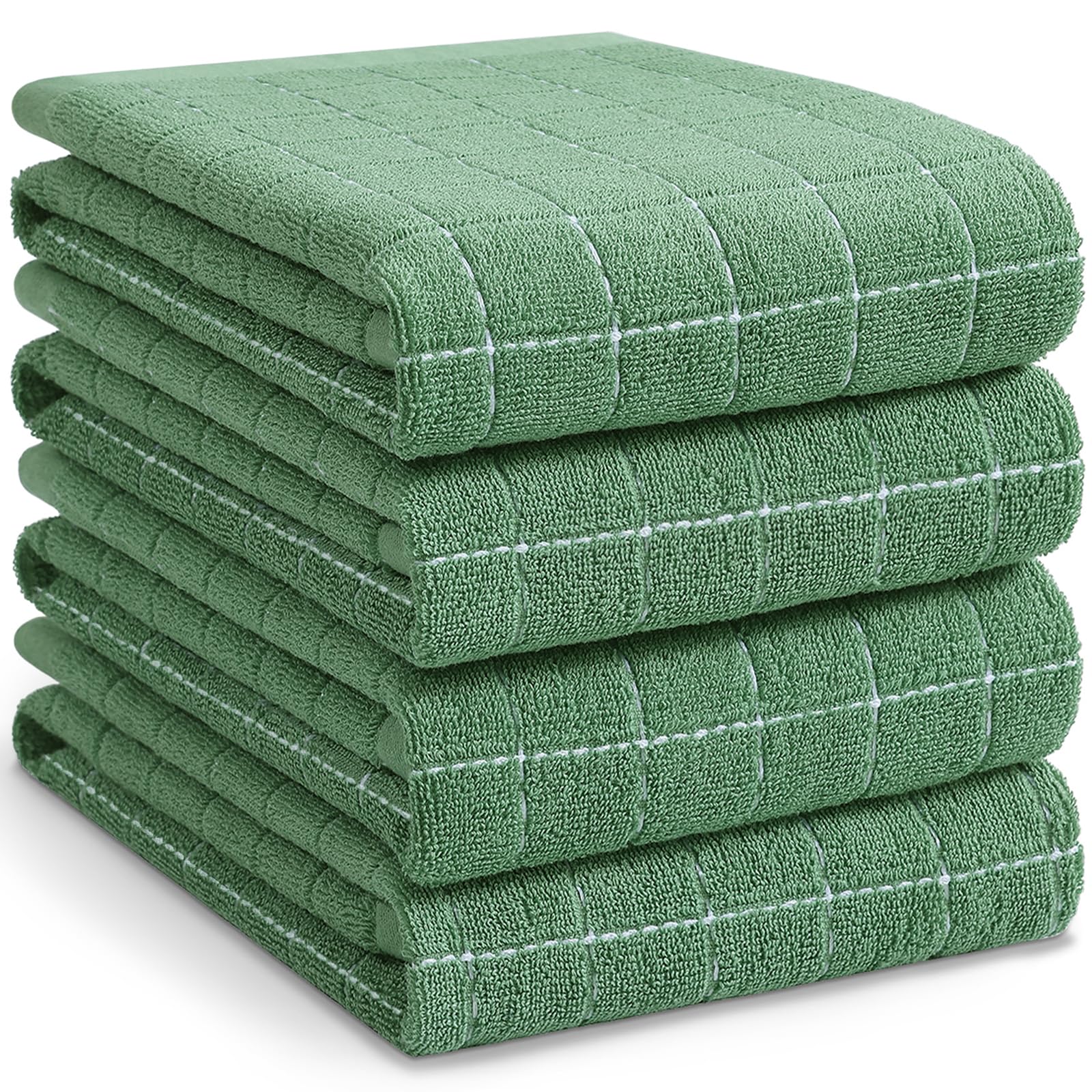 Foto 1 | Paños De Cocina Homaxy, 100% Algodón, Rizo, Verde Hierba, 50 X 70 Cm, 4 Unidades - Venta Internacional.