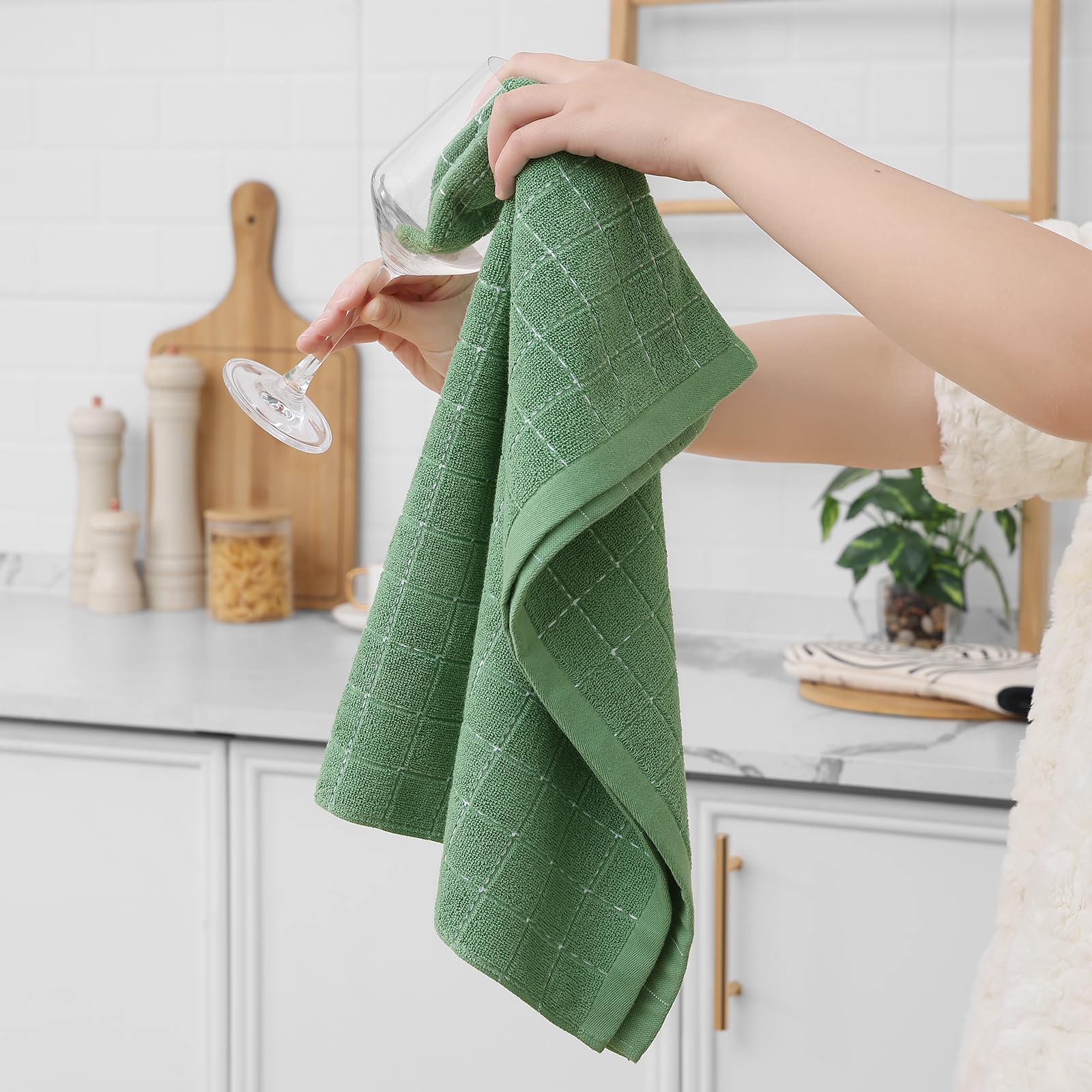 Foto 5 pulgar | Paños De Cocina Homaxy, 100% Algodón, Rizo, Verde Hierba, 50 X 70 Cm, 4 Unidades - Venta Internacional.