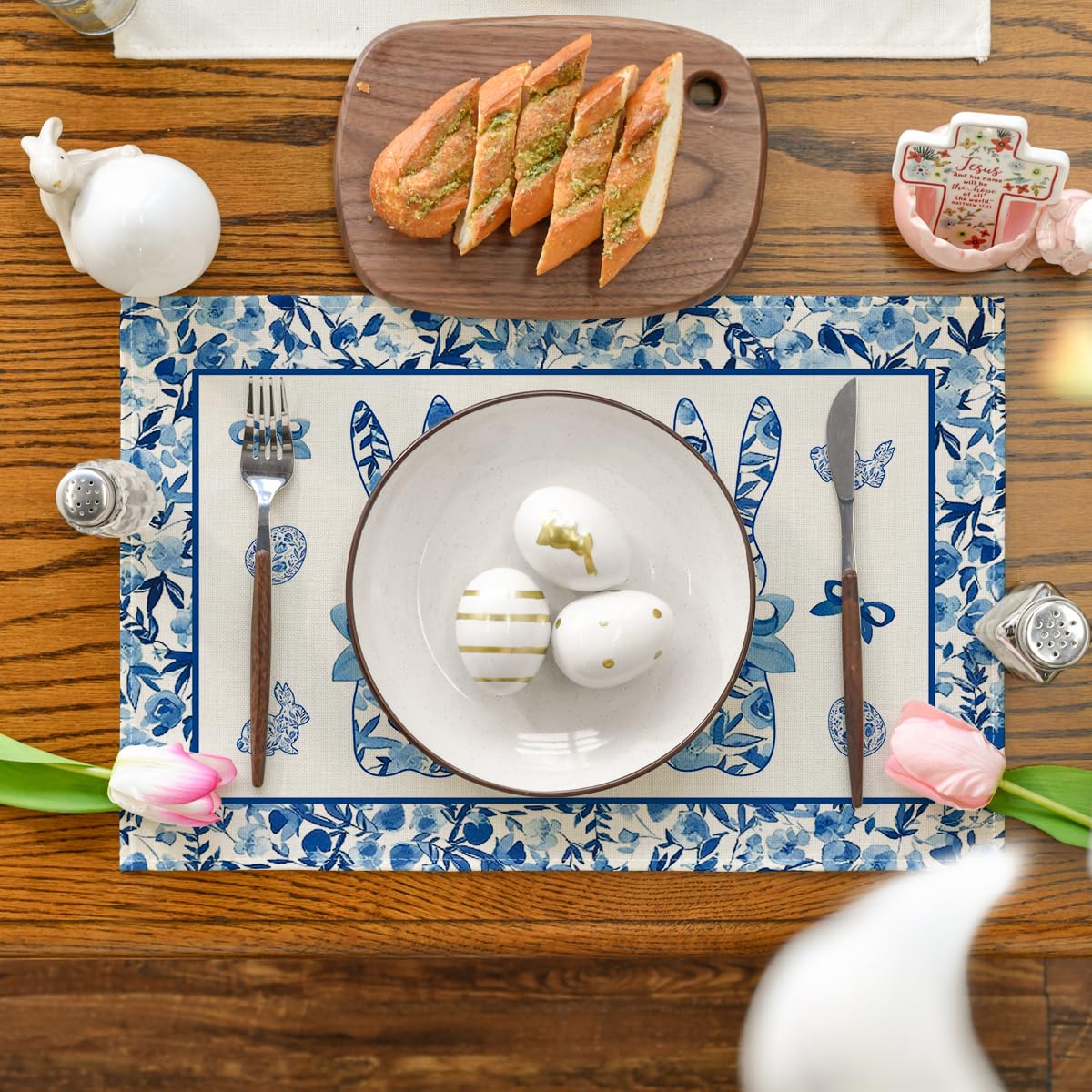 Foto 2 | Manteles Individuales De Porcelana Artoid Mode Con Forma De Conejo De Pascua, 6 Unidades - Venta Internacional.
