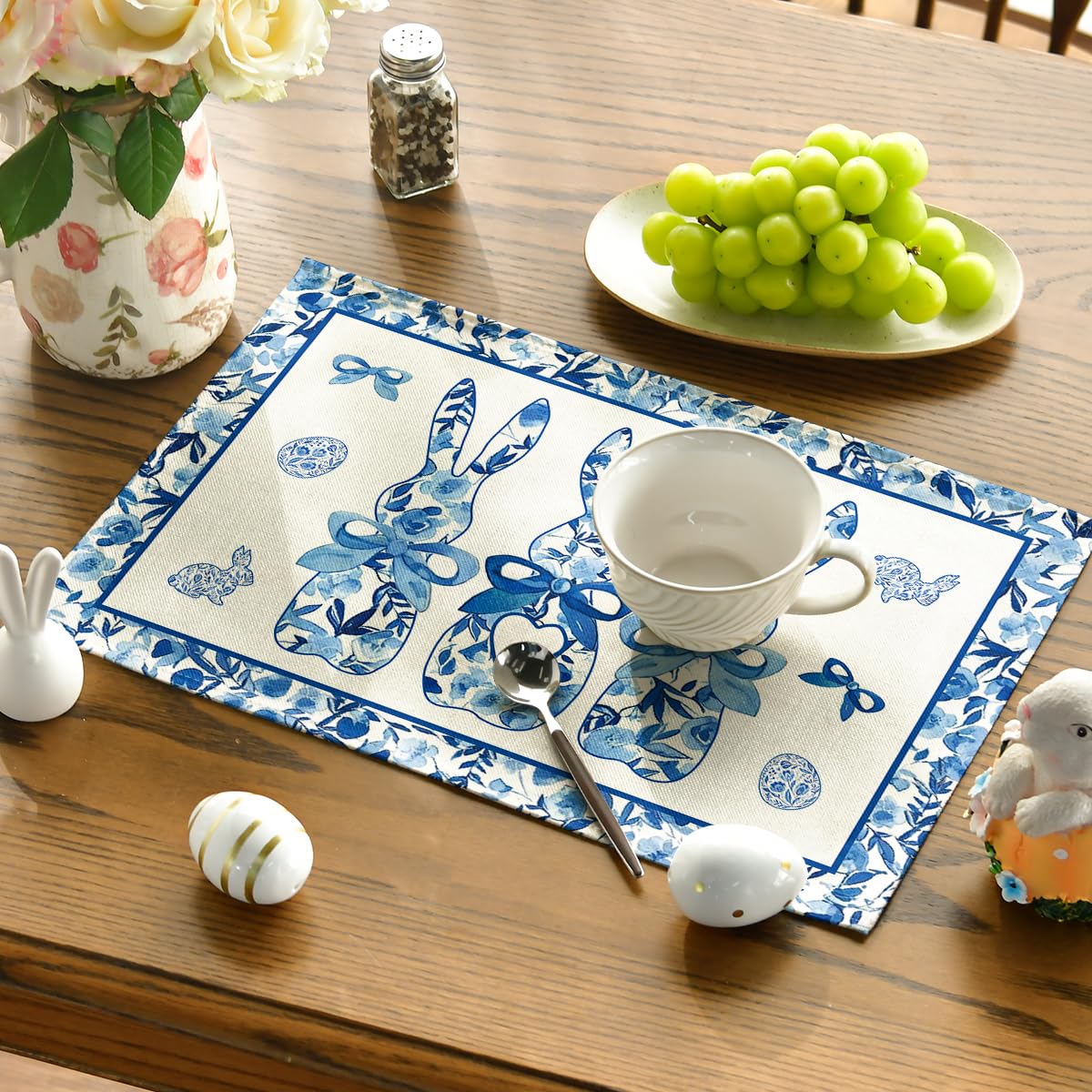 Foto 4 pulgar | Manteles Individuales De Porcelana Artoid Mode Con Forma De Conejo De Pascua, 6 Unidades - Venta Internacional.