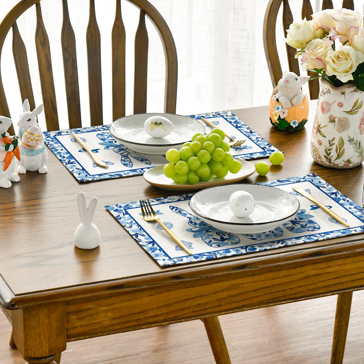 Foto 5 | Manteles Individuales De Porcelana Artoid Mode Con Forma De Conejo De Pascua, 6 Unidades - Venta Internacional.