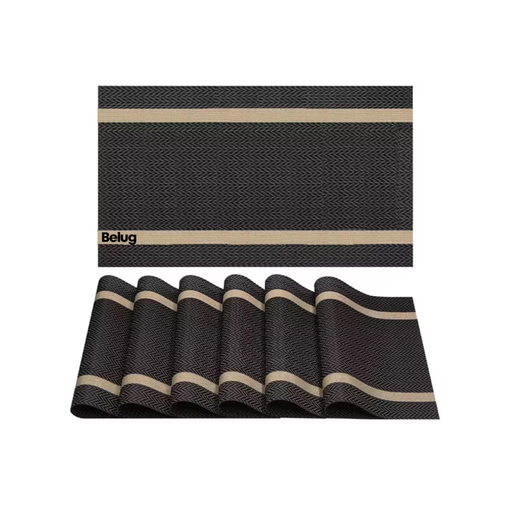 Foto 3 pulgar | Mantel Individual Negro Belug 10 Piezas