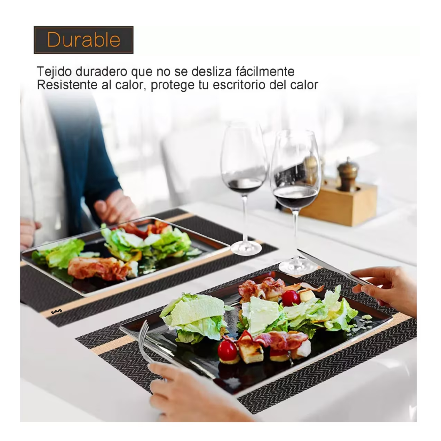 Foto 4 pulgar | Mantel Individual Negro Belug 10 Piezas