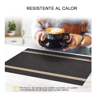 Foto 4 | Mantel Individual Negro Belug 10 Piezas
