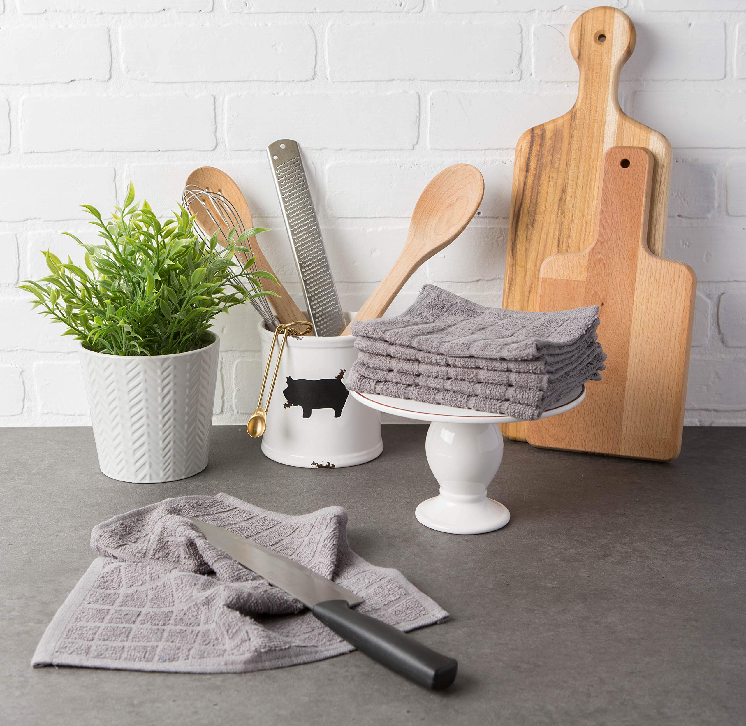 Foto 5 pulgar | Juego De Paños De Cocina Dii Basic Terry Collection Windowpane Grey, 6 Piezas - Venta Internacional.