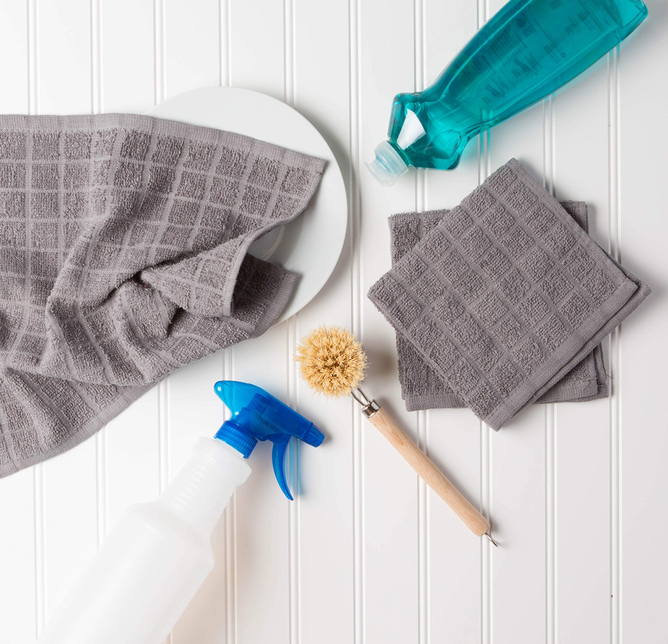 Foto 6 pulgar | Juego De Paños De Cocina Dii Basic Terry Collection Windowpane Grey, 6 Piezas - Venta Internacional.