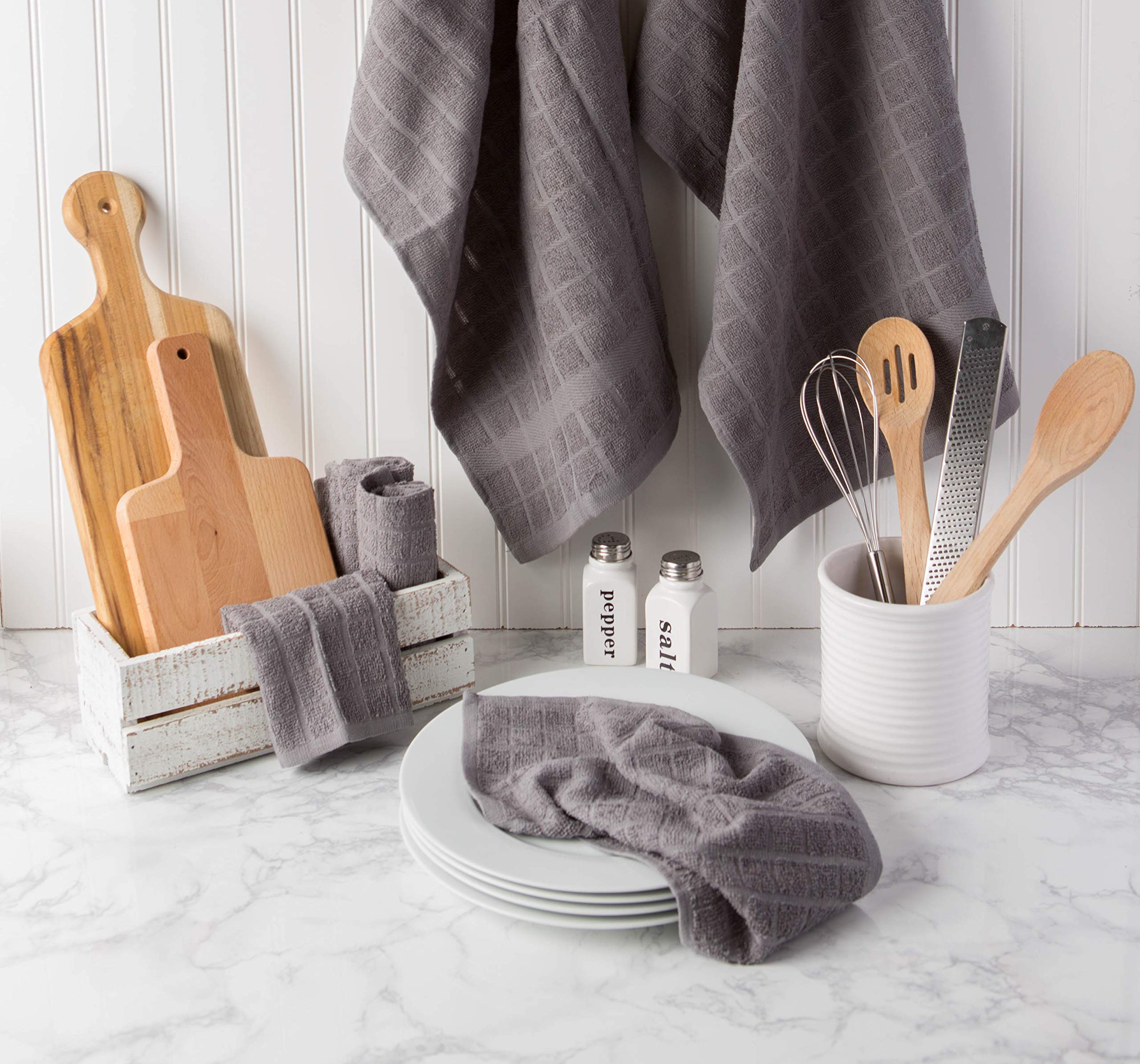 Foto 7 pulgar | Juego De Paños De Cocina Dii Basic Terry Collection Windowpane Grey, 6 Piezas - Venta Internacional.