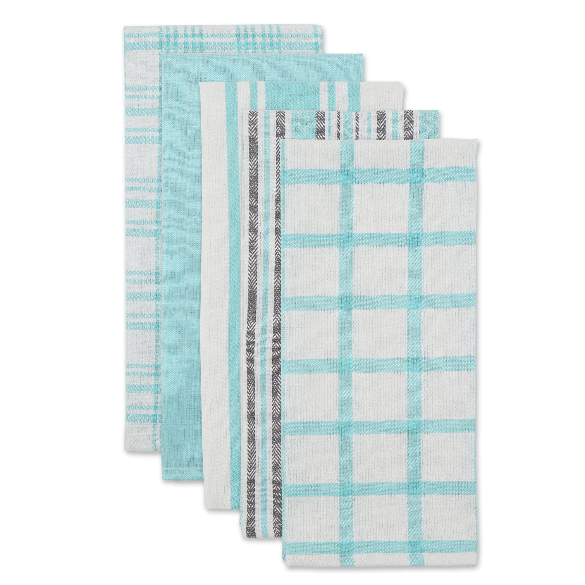 Foto 3 pulgar | Juego De Paños De Cocina Dii, Varios Tejidos, Color Aguamarina, 5 Piezas - Venta Internacional.