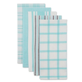 Foto 2 | Juego De Paños De Cocina Dii, Varios Tejidos, Color Aguamarina, 5 Piezas - Venta Internacional.