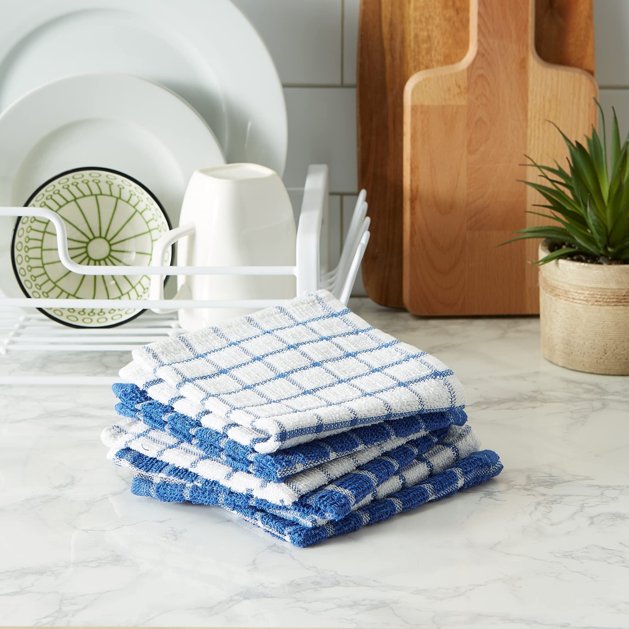 Foto 5 pulgar | Juego De Paños De Cocina Dii Basic Terry Windowpane Blueberry, 6 Piezas - Venta Internacional.