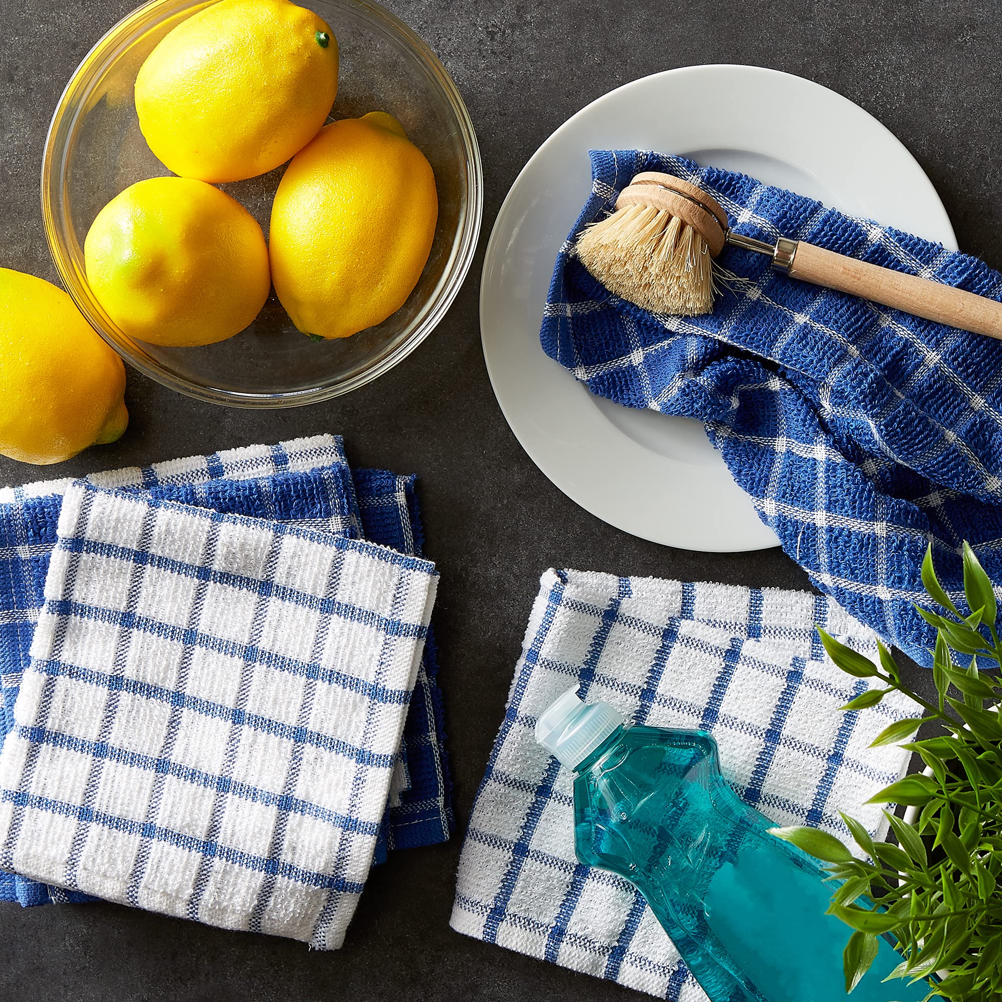 Foto 6 pulgar | Juego De Paños De Cocina Dii Basic Terry Windowpane Blueberry, 6 Piezas - Venta Internacional.