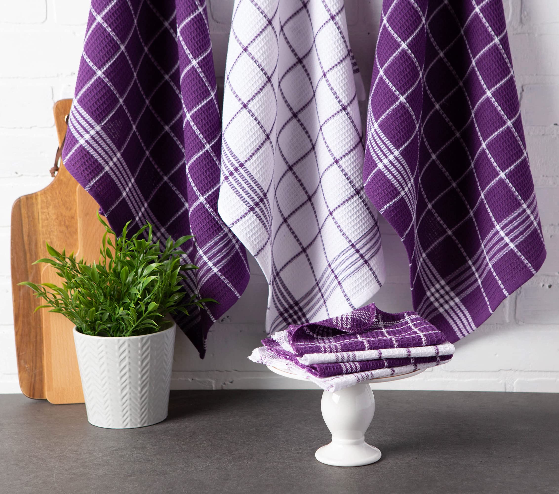 Foto 6 pulgar | Juego De Paños De Cocina Dii Waffle Weave, 100% Algodón, 6 Piezas, Color Berenjena - Venta Internacional.