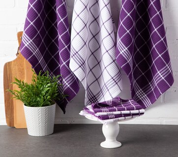Foto 5 | Juego De Paños De Cocina Dii Waffle Weave, 100% Algodón, 6 Piezas, Color Berenjena - Venta Internacional.