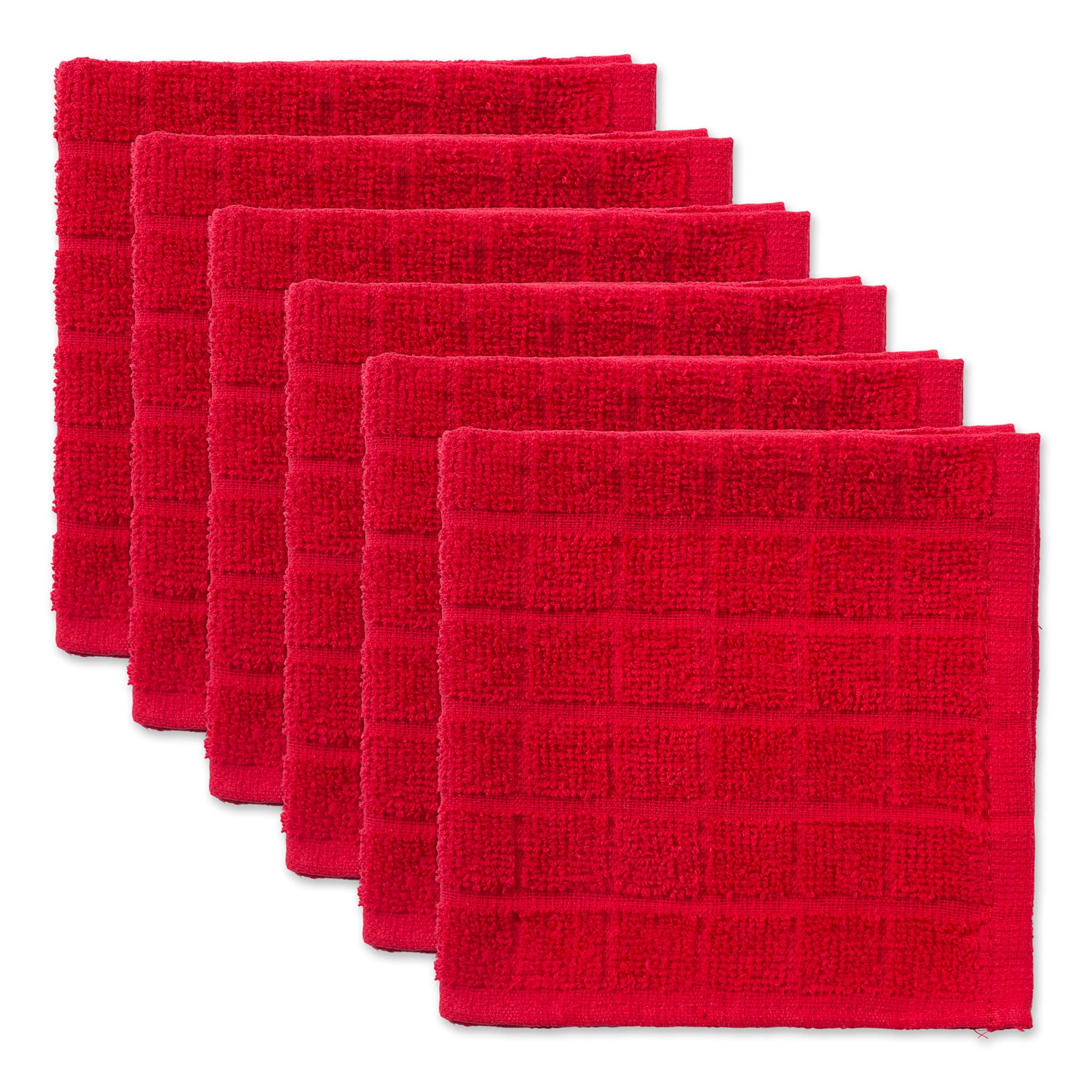 Foto 2 pulgar | Juego De Paños De Cocina Dii Basic Terry Collection Windowpane, Rojo, 6 Piezas - Venta Internacional.