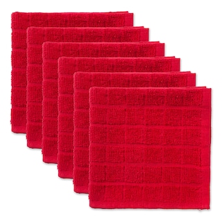 Foto 1 | Juego De Paños De Cocina Dii Basic Terry Collection Windowpane, Rojo, 6 Piezas - Venta Internacional.