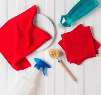 Foto 5 | Juego De Paños De Cocina Dii Basic Terry Collection Windowpane, Rojo, 6 Piezas - Venta Internacional.
