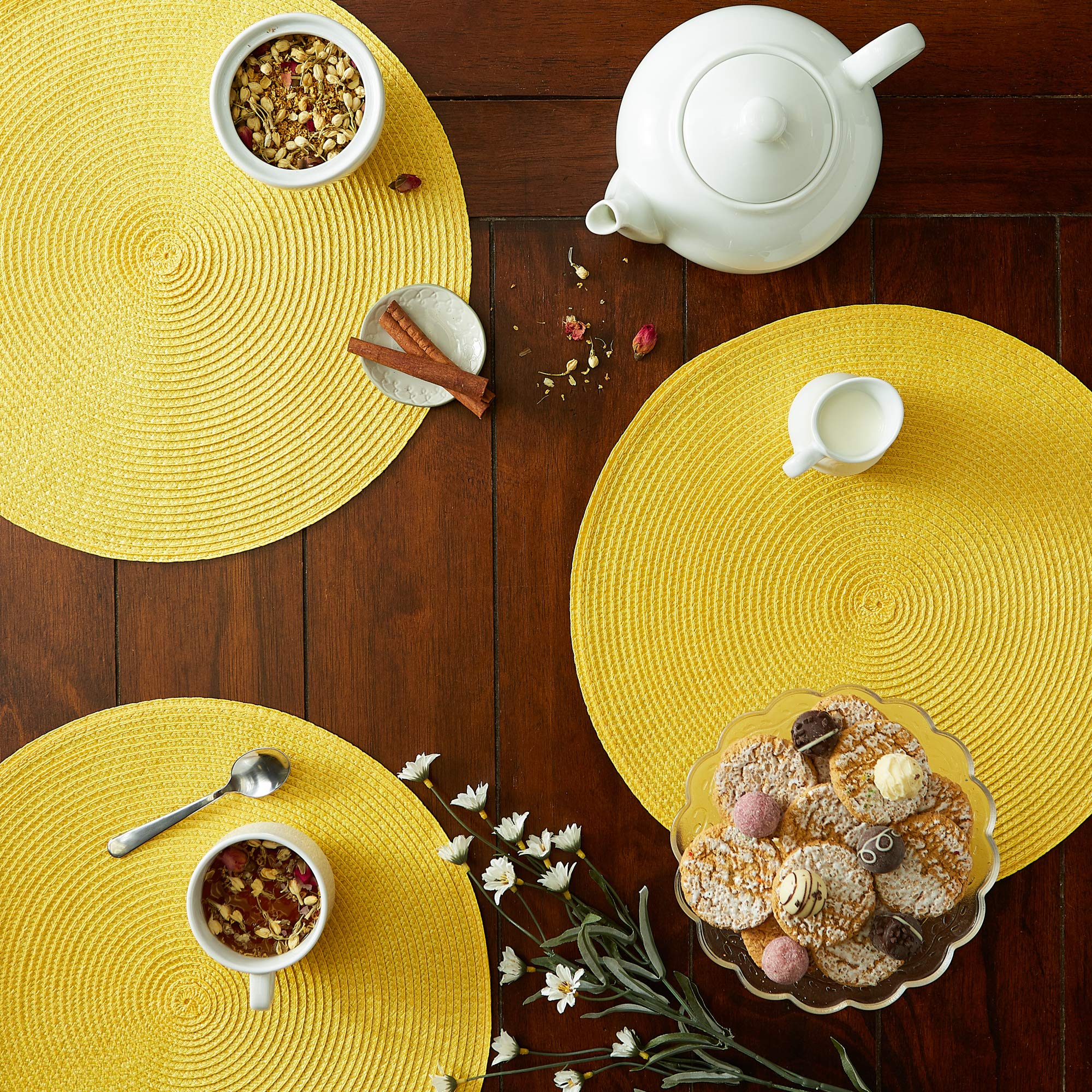 Foto 4 pulgar | Juego De Manteles Individuales Dii Classic Woven Tabletop Collection Amarillo - Venta Internacional.