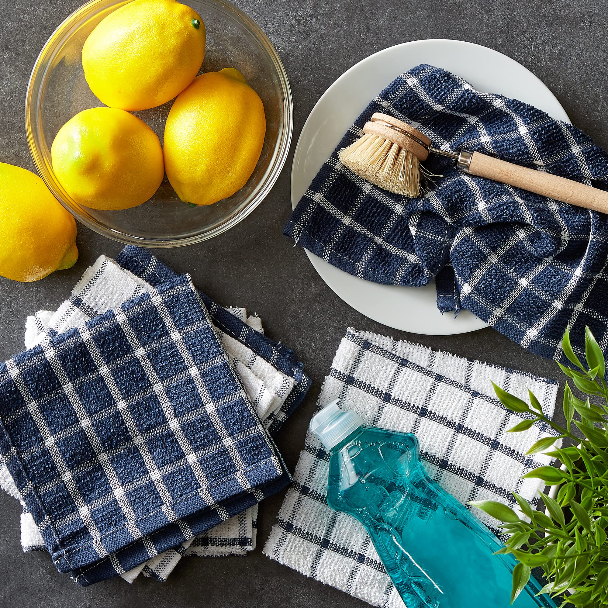 Foto 5 | Juego De Paños De Cocina Dii Basic Terry Collection 30 X 30 Cm, Color Azul Náutico - Venta Internacional.