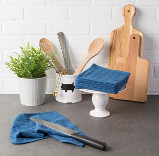 Foto 4 | Juego De Paños De Cocina Dii Basic Terry Collection Windowpane Blue, 6 Piezas - Venta Internacional.