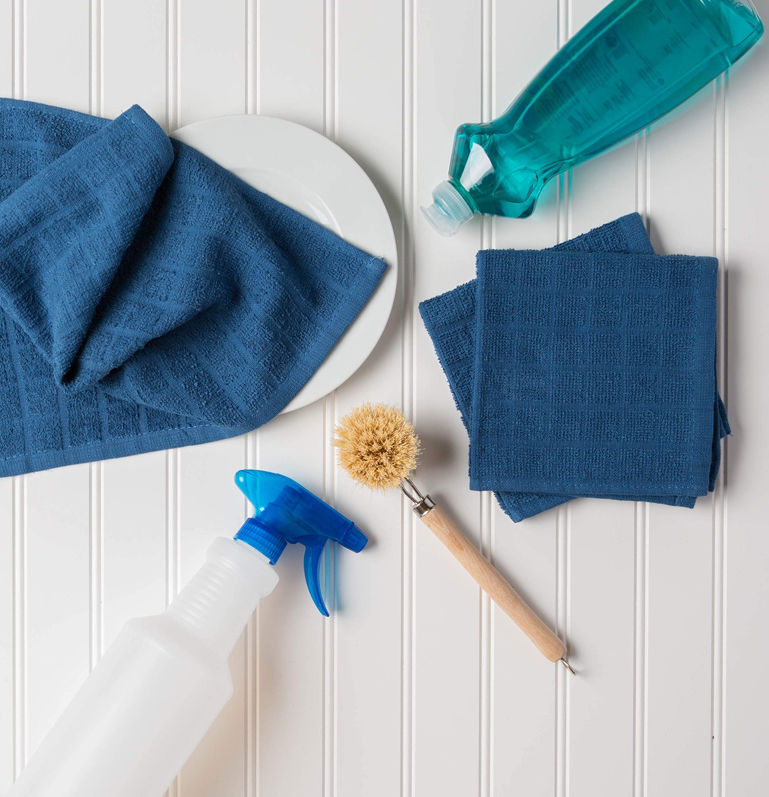 Foto 6 pulgar | Juego De Paños De Cocina Dii Basic Terry Collection Windowpane Blue, 6 Piezas - Venta Internacional.