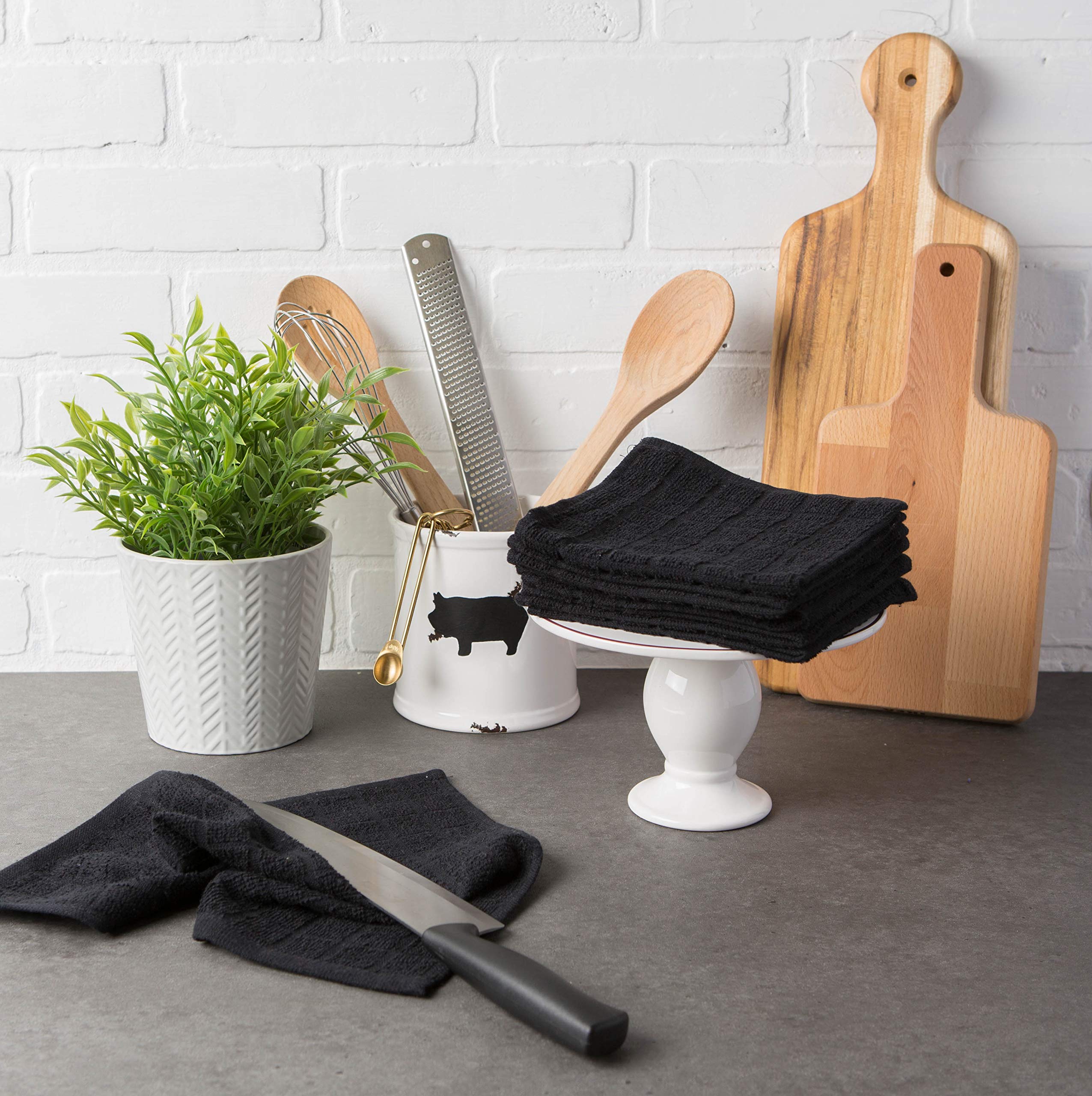 Foto 5 pulgar | Juego De Paños De Cocina Dii Basic Terry Collection Windowpane Black 6p - Venta Internacional.