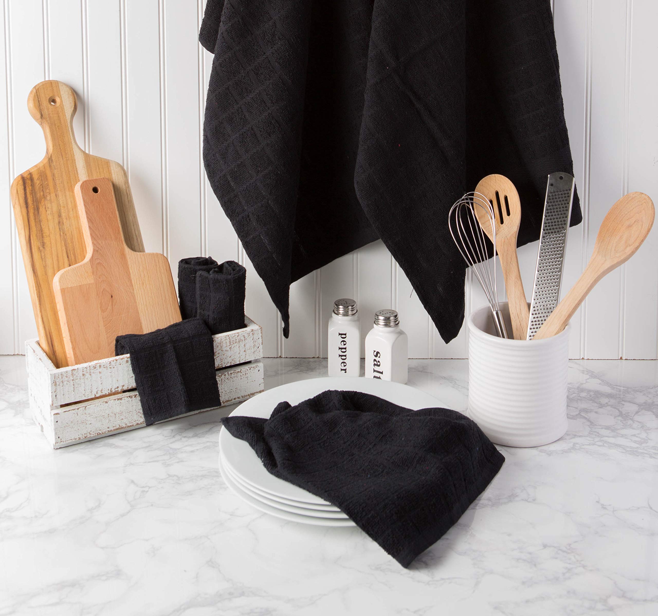 Foto 7 pulgar | Juego De Paños De Cocina Dii Basic Terry Collection Windowpane Black 6p - Venta Internacional.