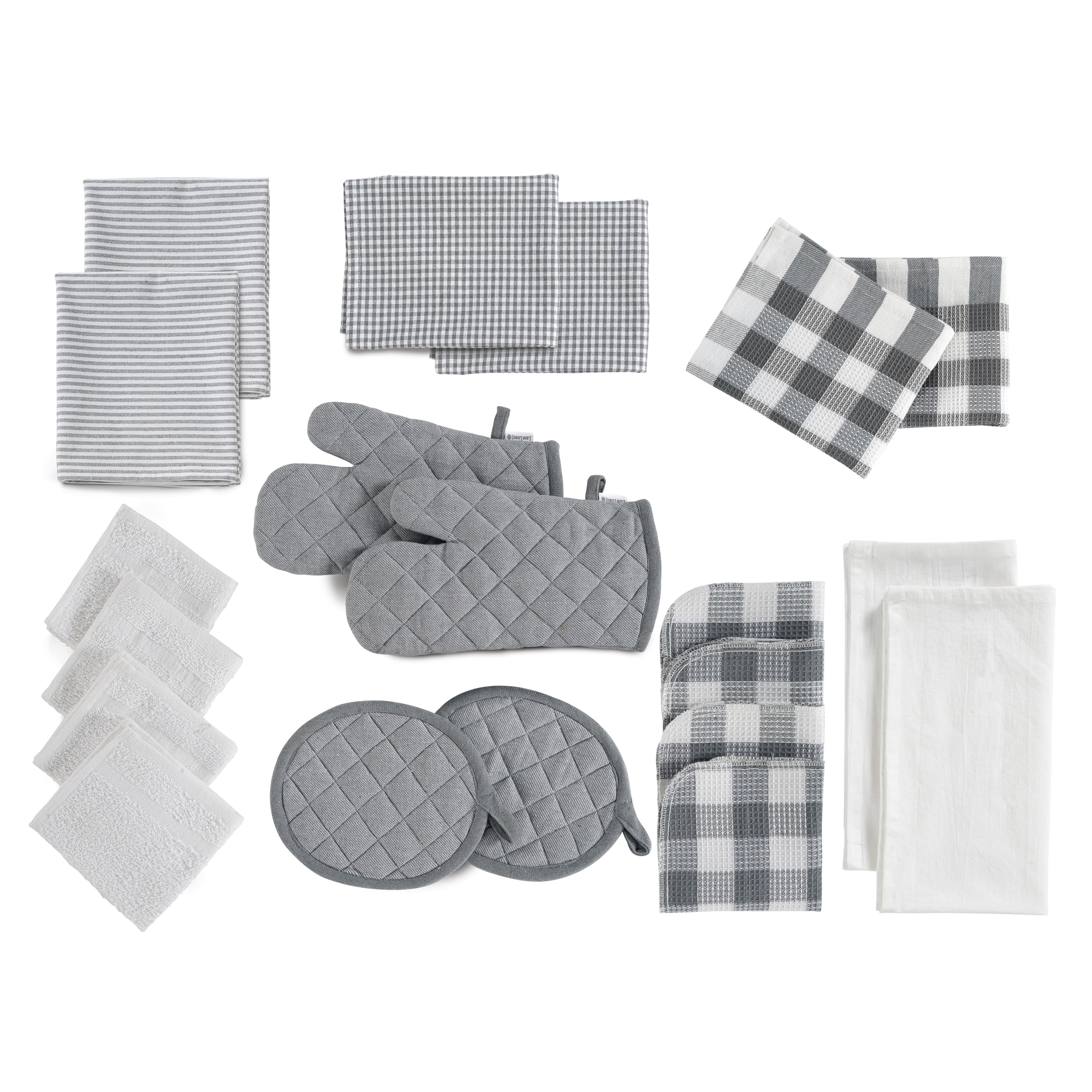 Foto 2 pulgar | Set De Paños De Cocina Y Paños De Cocina Lane Linen, 20 Unidades, Color Gris - Venta Internacional.