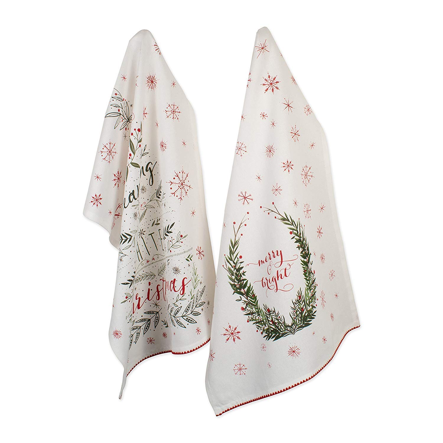 Juego De Toallas De Cocina Dii Christmas Floral 100% Algodón, 2 Piezas - Venta Internacional.