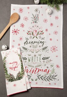 Foto 5 | Juego De Toallas De Cocina Dii Christmas Floral 100% Algodón, 2 Piezas - Venta Internacional.