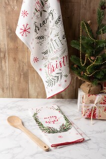 Foto 6 | Juego De Toallas De Cocina Dii Christmas Floral 100% Algodón, 2 Piezas - Venta Internacional.