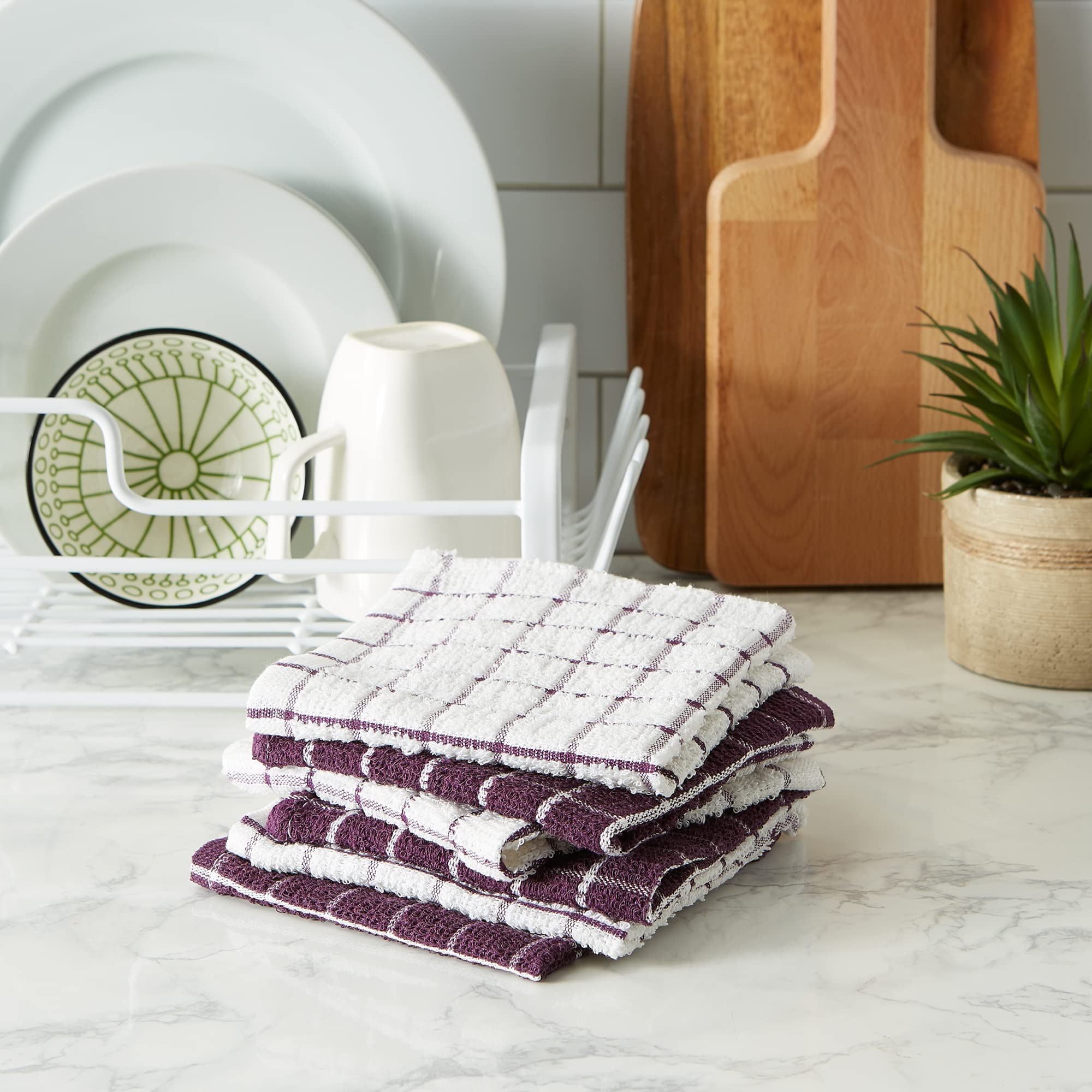 Foto 4 | Juego De Paños De Cocina Dii Basic Terry Collection Windowpane, 6 Piezas - Venta Internacional.