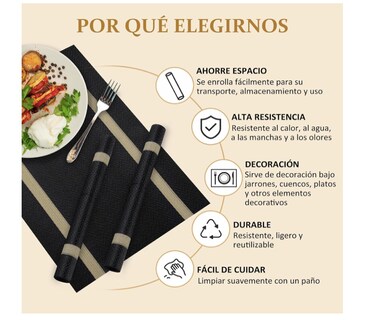 Foto 2 | Manteles Individuales Xtellar 6 Piezas