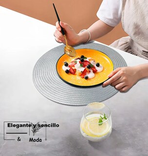 Foto 2 | Juego De 6 Manteles Individuales Xtellar De Lujo En Color Plateado - Decoración Ejemplar Y Protección Elegante Para