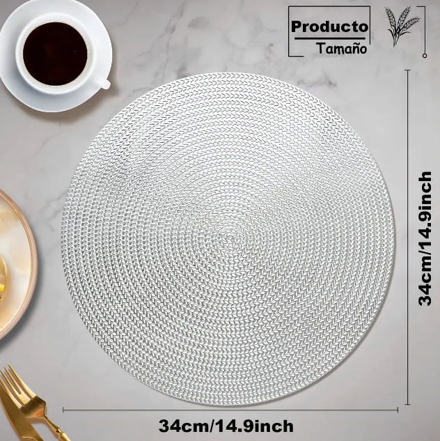 Foto 4 pulgar | Juego De 6 Manteles Individuales Xtellar De Lujo En Color Plateado - Decoración Ejemplar Y Protección Elegante Para