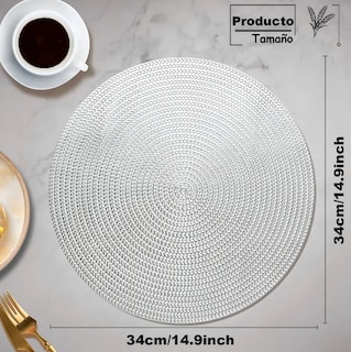 Foto 3 | Juego De 6 Manteles Individuales Xtellar De Lujo En Color Plateado - Decoración Ejemplar Y Protección Elegante Para