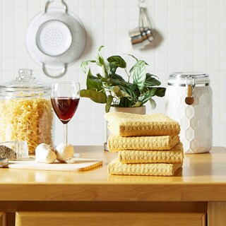 Foto 5 | Juego De Paños De Cocina Dii Basic Terry Waffle Solid Mostard, 4 Piezas - Venta Internacional.