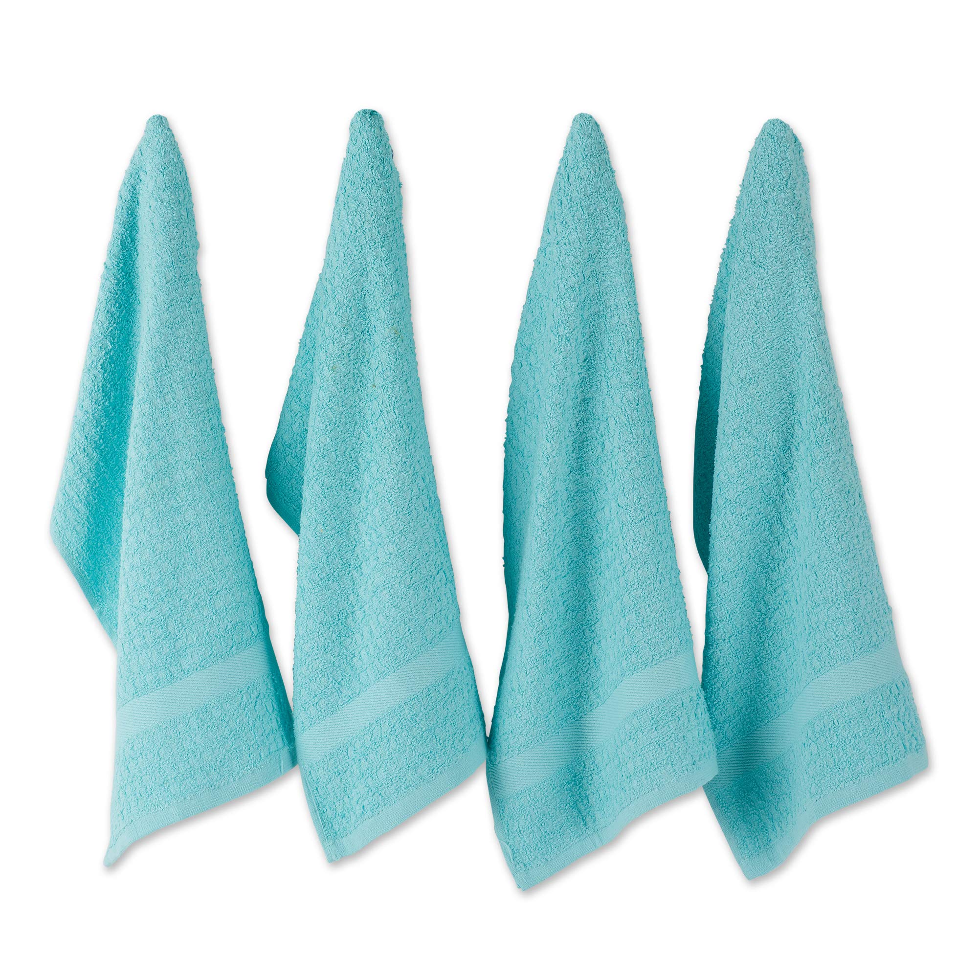 Juego De Paños De Cocina Dii Basic Terry Waffle Solid Aqua, 4 Piezas - Venta Internacional.