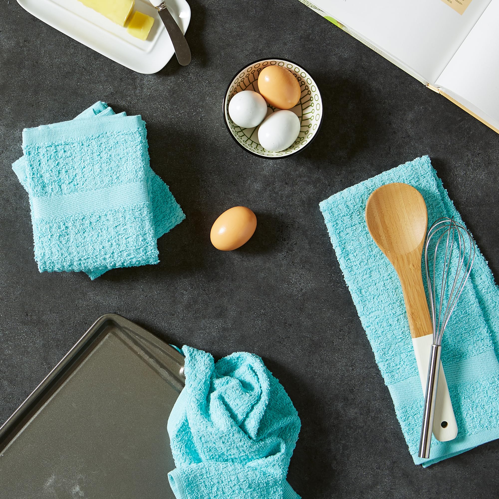 Foto 7 pulgar | Juego De Paños De Cocina Dii Basic Terry Waffle Solid Aqua, 4 Piezas - Venta Internacional.