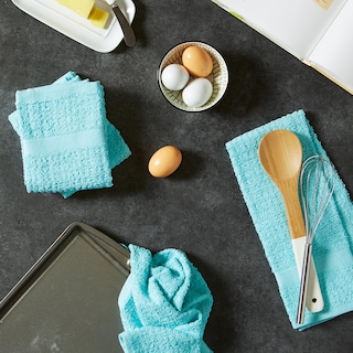 Foto 6 | Juego De Paños De Cocina Dii Basic Terry Waffle Solid Aqua, 4 Piezas - Venta Internacional.
