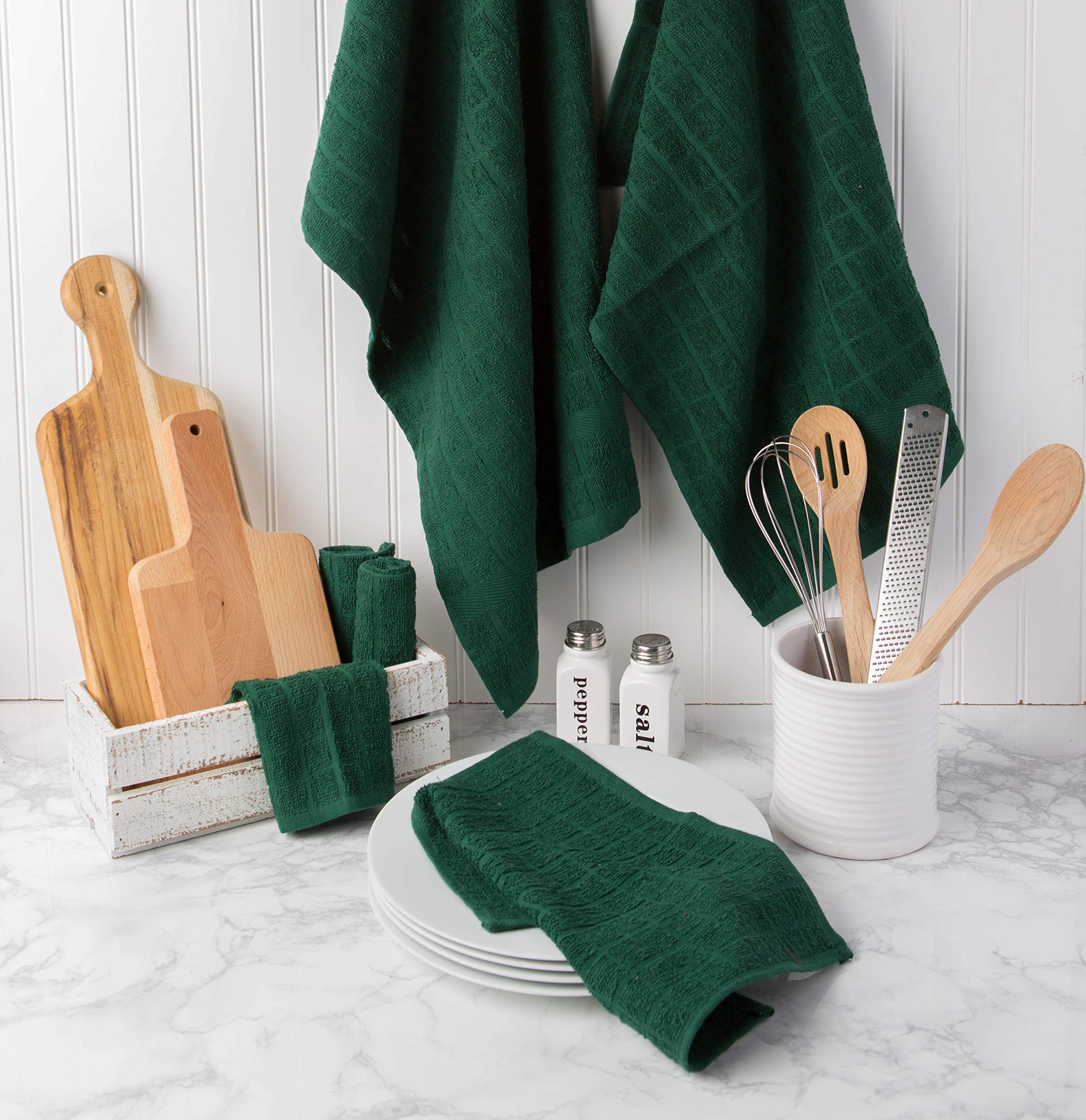 Foto 7 pulgar | Juego De Paños De Cocina Dii Basic Terry Collection, Verde Oscuro, 4 Piezas - Venta Internacional.