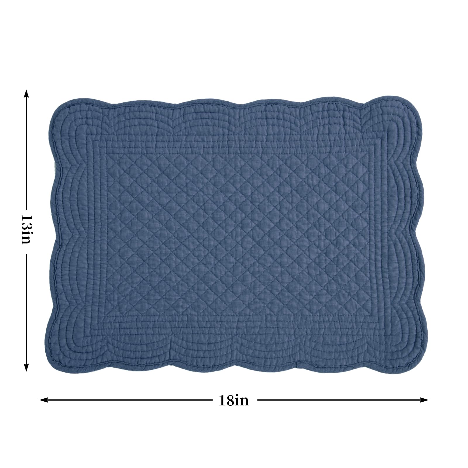 Foto 3 pulgar | Placemats Hombys - Juego De 6 Unidades Acolchadas (100% Algodón, 33 X 45 Cm), Color Azul - Venta Internacional.