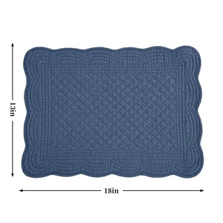 Foto 2 | Placemats Hombys - Juego De 6 Unidades Acolchadas (100% Algodón, 33 X 45 Cm), Color Azul - Venta Internacional.