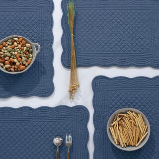 Foto 5 | Placemats Hombys - Juego De 6 Unidades Acolchadas (100% Algodón, 33 X 45 Cm), Color Azul - Venta Internacional.