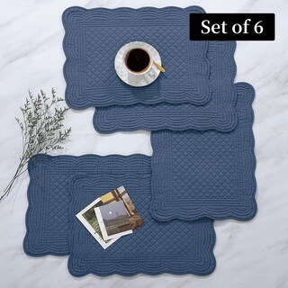 Foto 6 | Placemats Hombys - Juego De 6 Unidades Acolchadas (100% Algodón, 33 X 45 Cm), Color Azul - Venta Internacional.